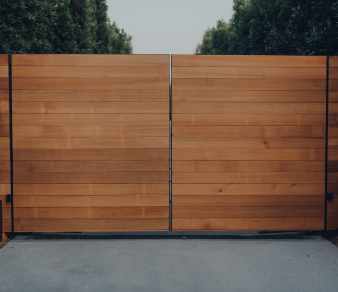 grain cedar contemporary electric auto gate